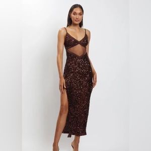 Meshki Maxi Dress | Amirah Mesh Cut Out Sequin